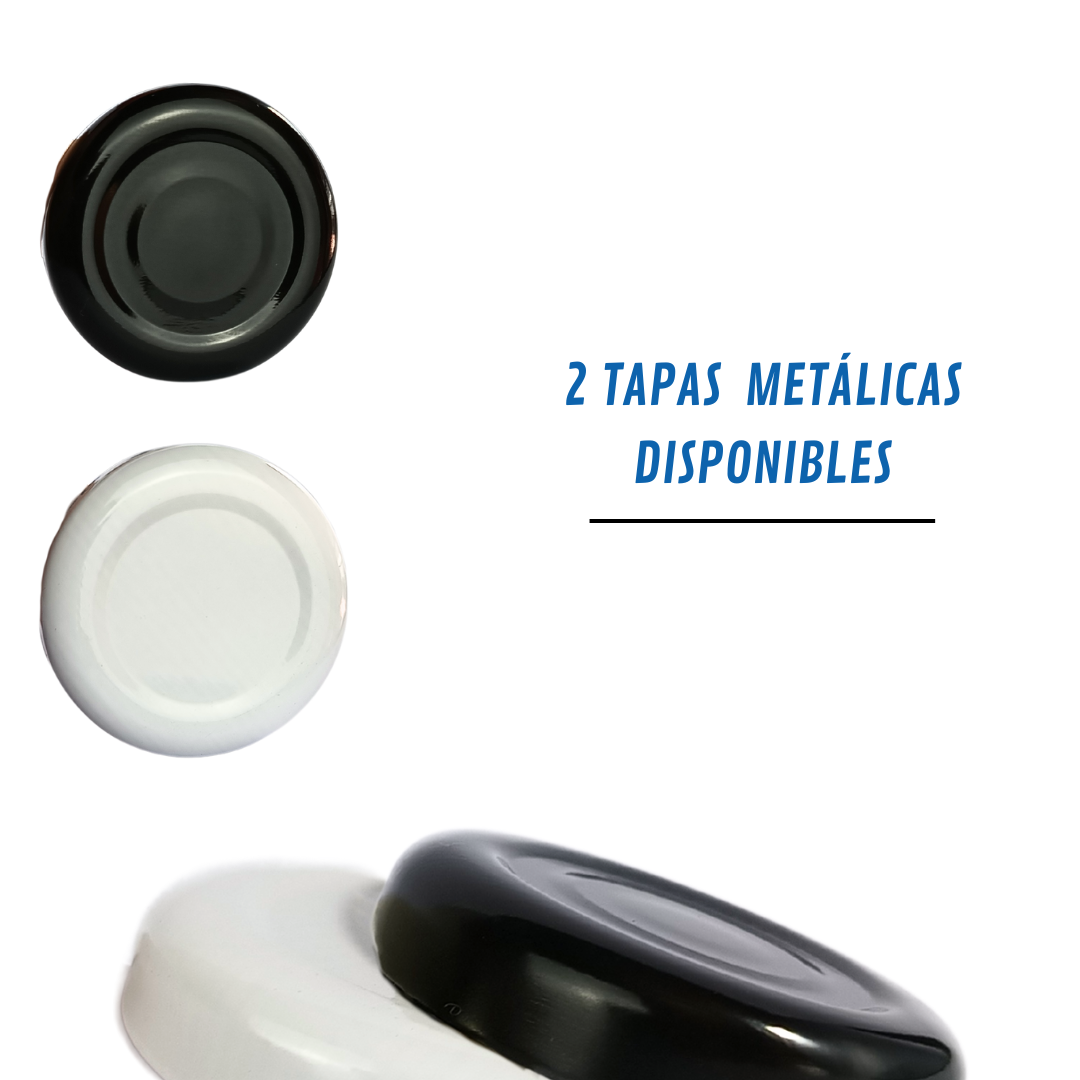 Bollón de Vidrio 350ml | Tapa Negra o Blanca — vista 3