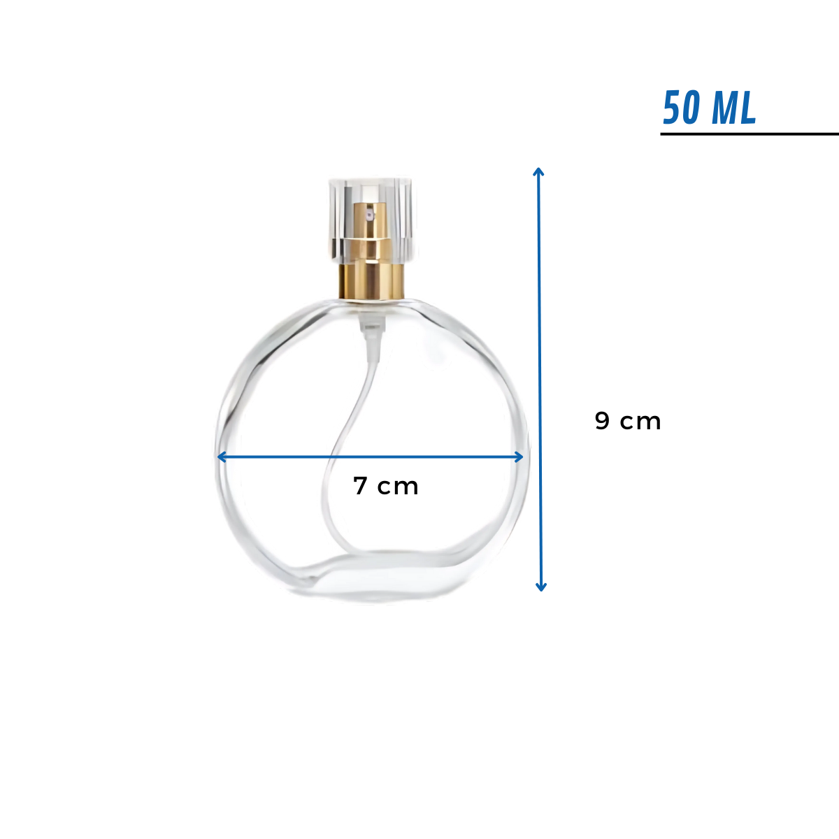 Frasco Perfume Plano Circular | Spray a Presión | 50ml - 100ml — vista 2