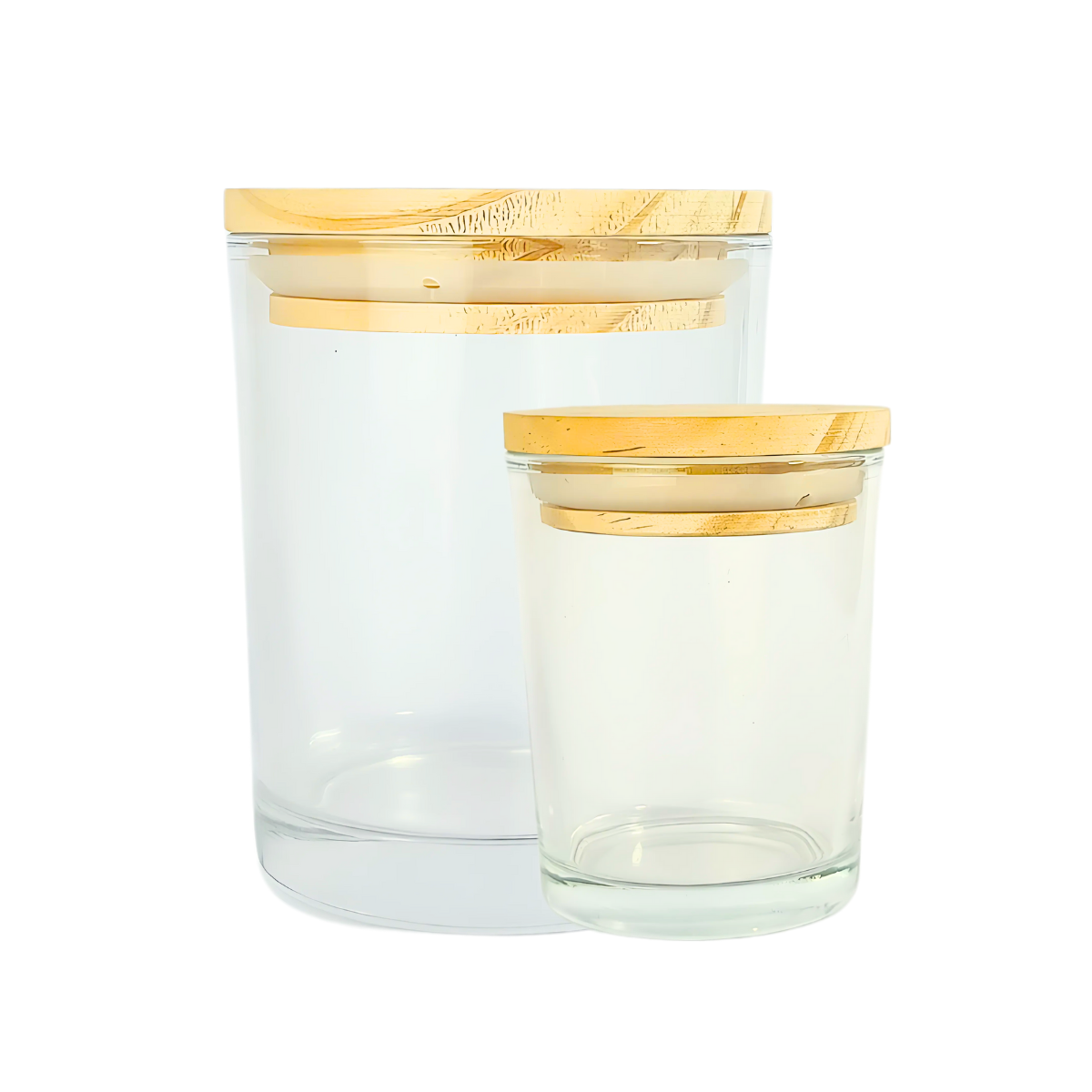 Vaso Vela Vidrio Tapa de Madera | Tres Colores | 100ml-200ml — vista 2