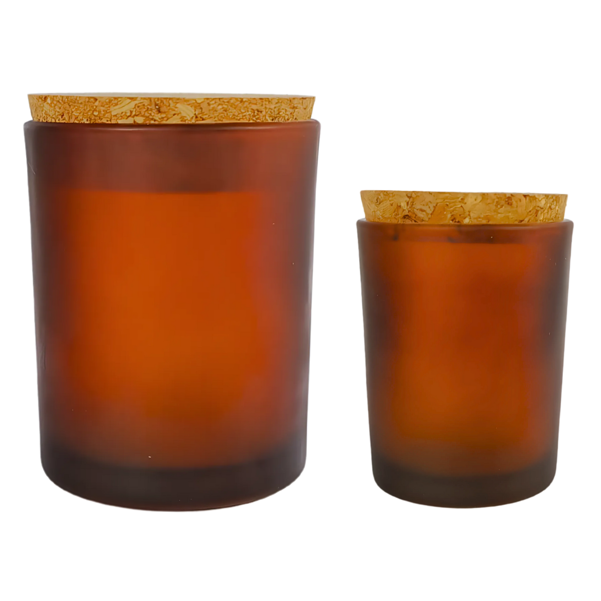 Vaso Vela Vidrio Esmerilado Tapa Corcho | Verde - Ámbar | 100ml-200ml — vista 3