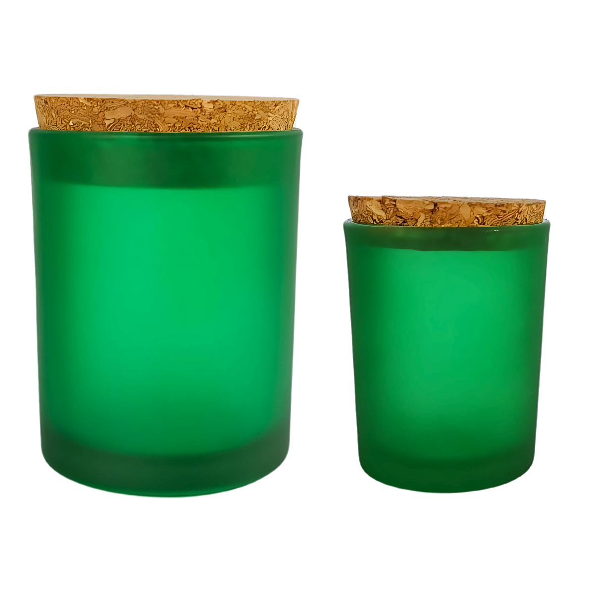 Vaso Vela Vidrio Esmerilado Tapa Corcho | Verde - Ámbar | 100ml-200ml — vista 2