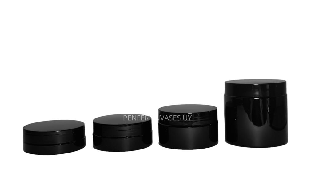 Pote Cosmetico PET color Negro 200grs — vista 2