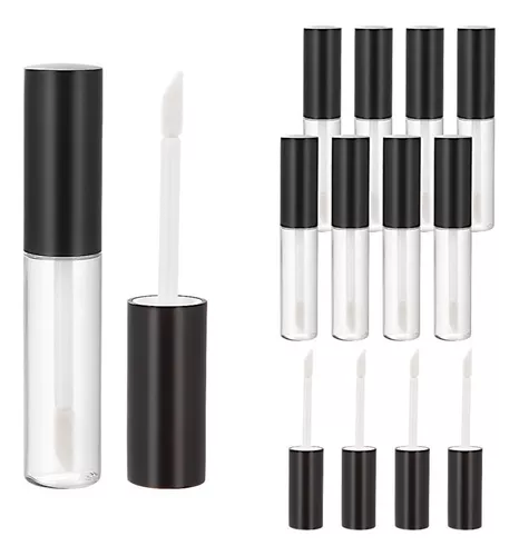 Envase Para Labial Gloss 10 ml Tapa Negra — vista 2
