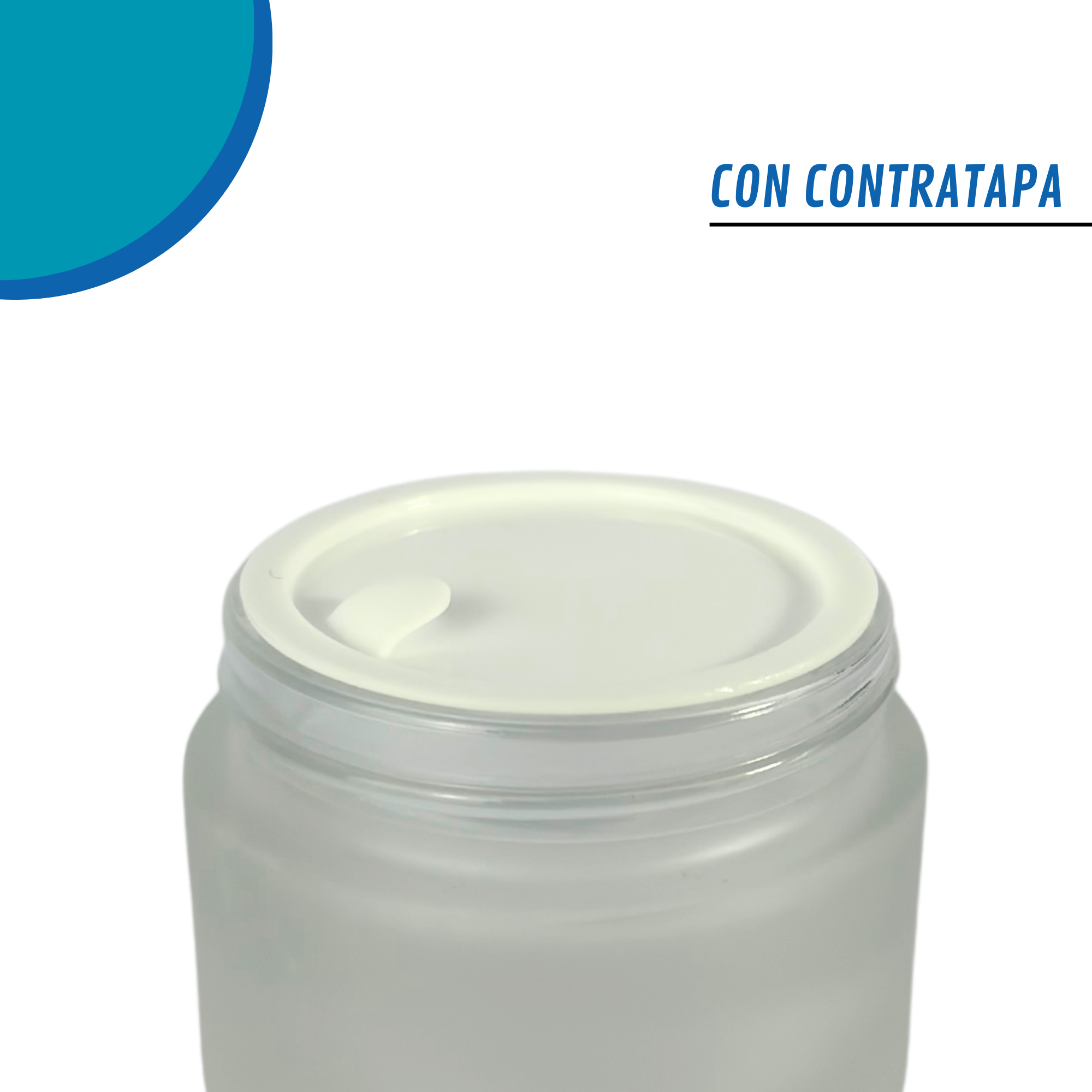 Pote Vidrio Esmerilado Incoloro | 50g - 30g | Con Contratapa — vista 3