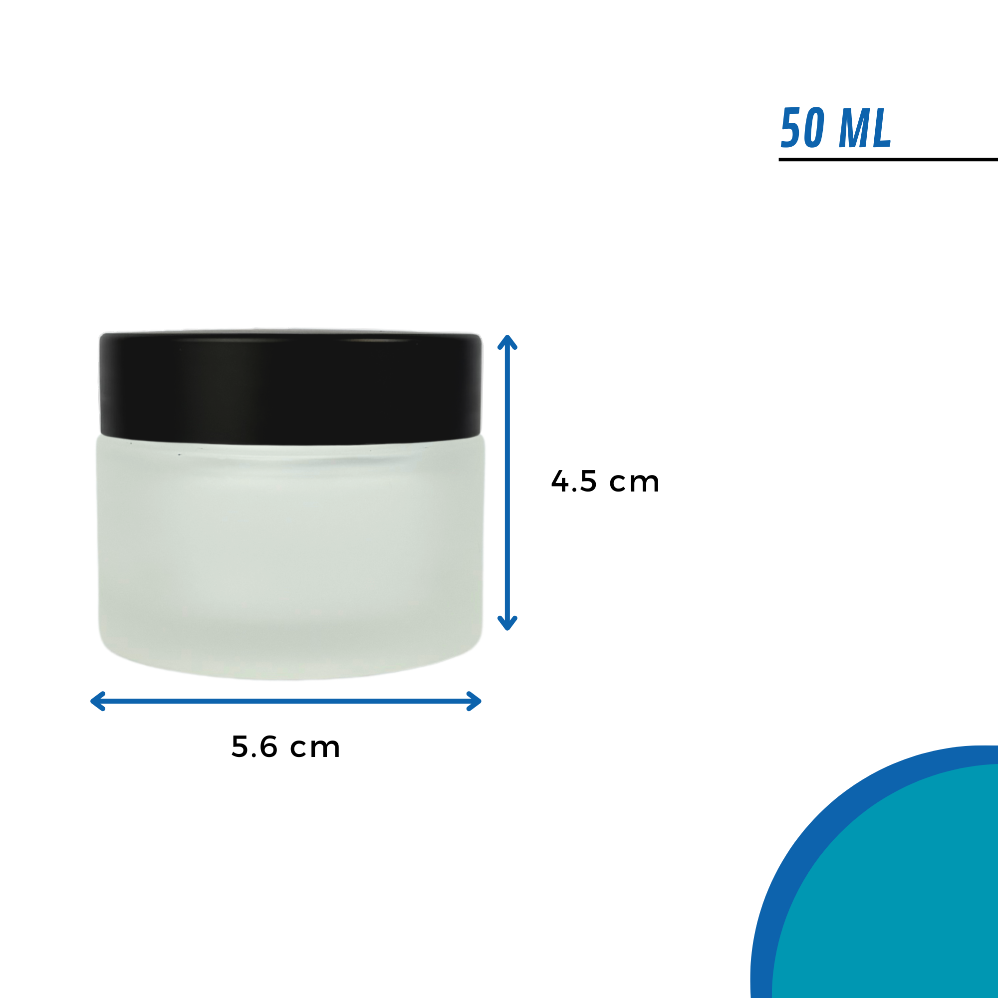 Pote Vidrio Esmerilado Incoloro | 50g - 30g | Con Contratapa — vista 4