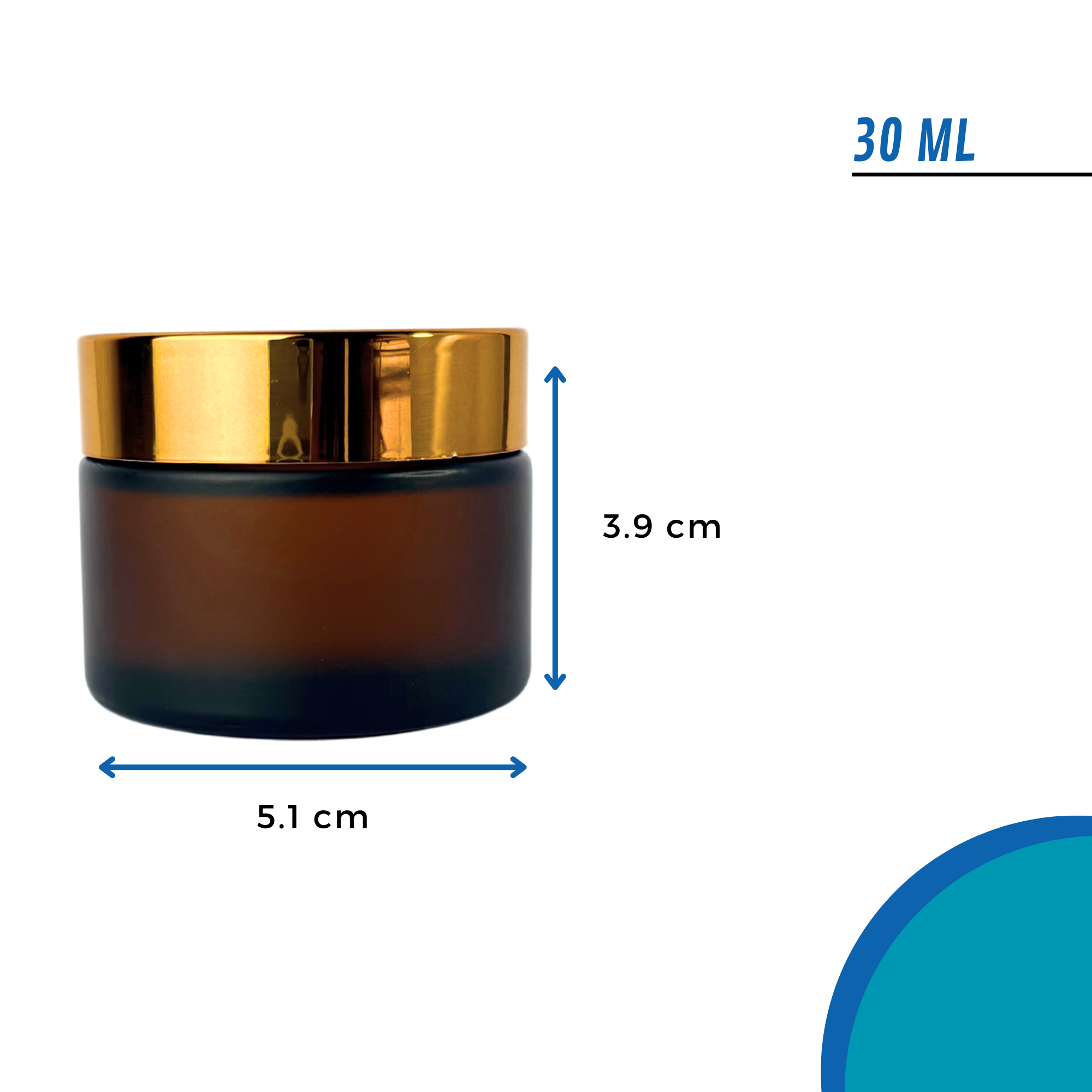 Pote Vidrio Esmerilado Ámbar | 50g - 30g | Con Contratapa — vista 4