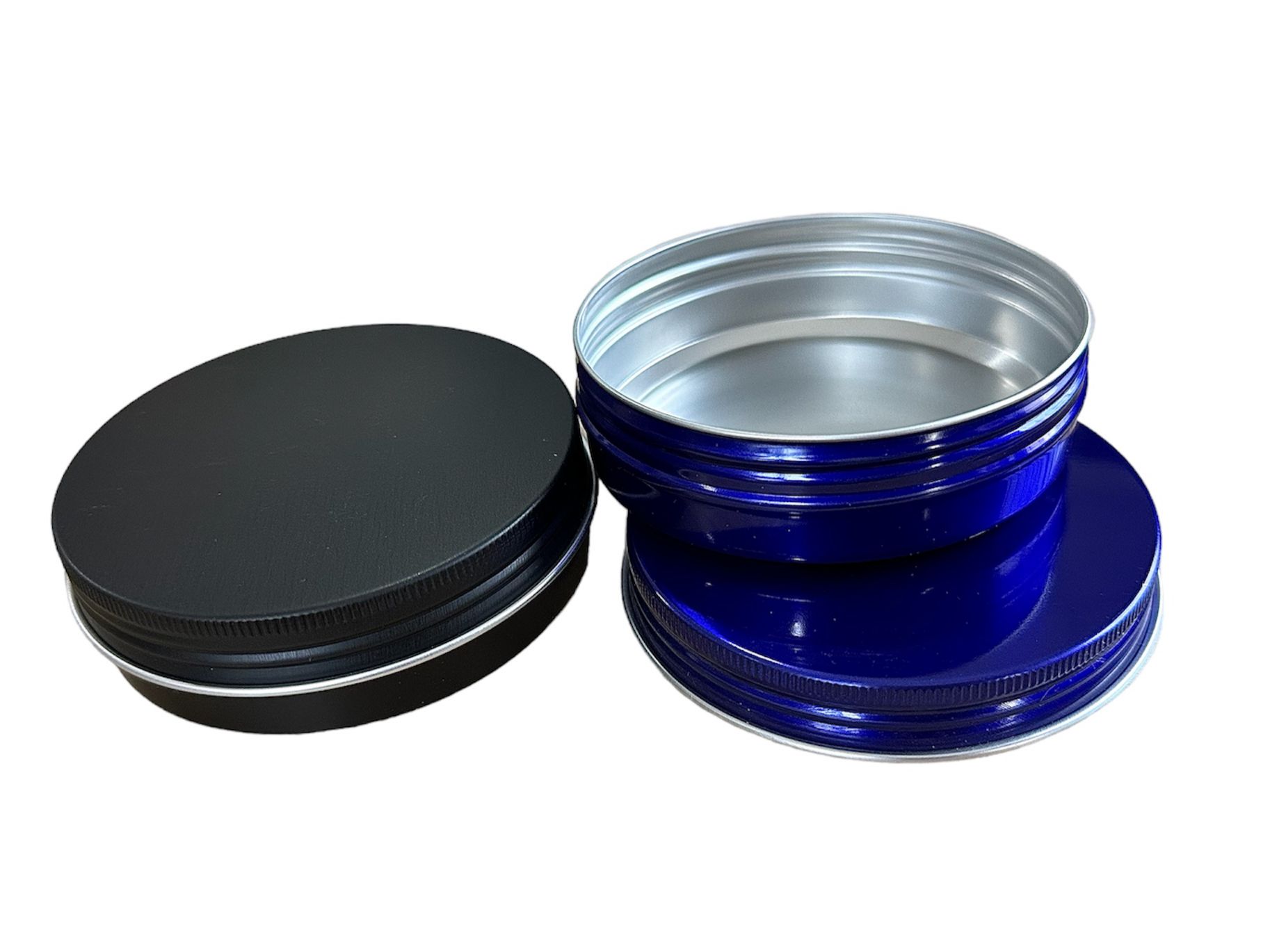 Lata Cosmética Aluminio 100Grs | Negro-Azul-Plata — vista 2