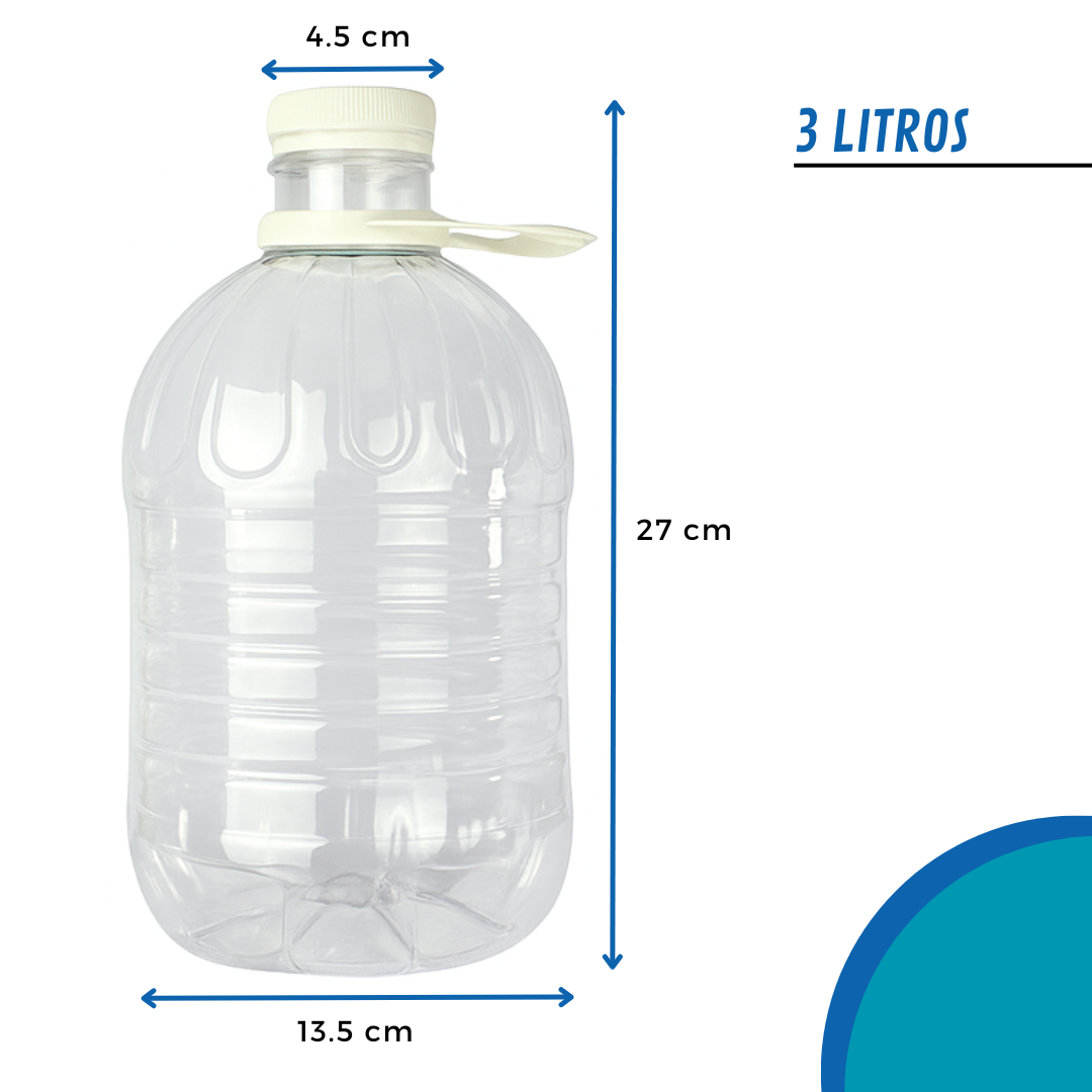 Bidón Pet Con Tapa Precintada y Asa | 3L - 5L - 10L — vista 3