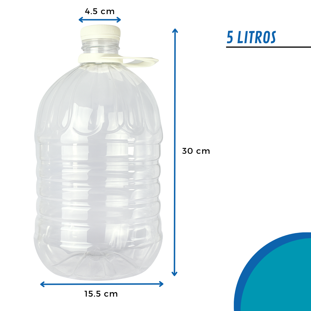 Bidón Pet Con Tapa Precintada y Asa | 3L - 5L - 10L — vista 4