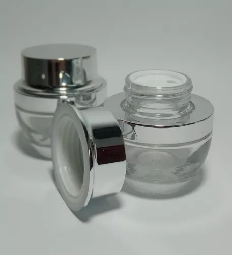 Pote Vidrio Cosmético 30 grs Tapa Plata — vista 2