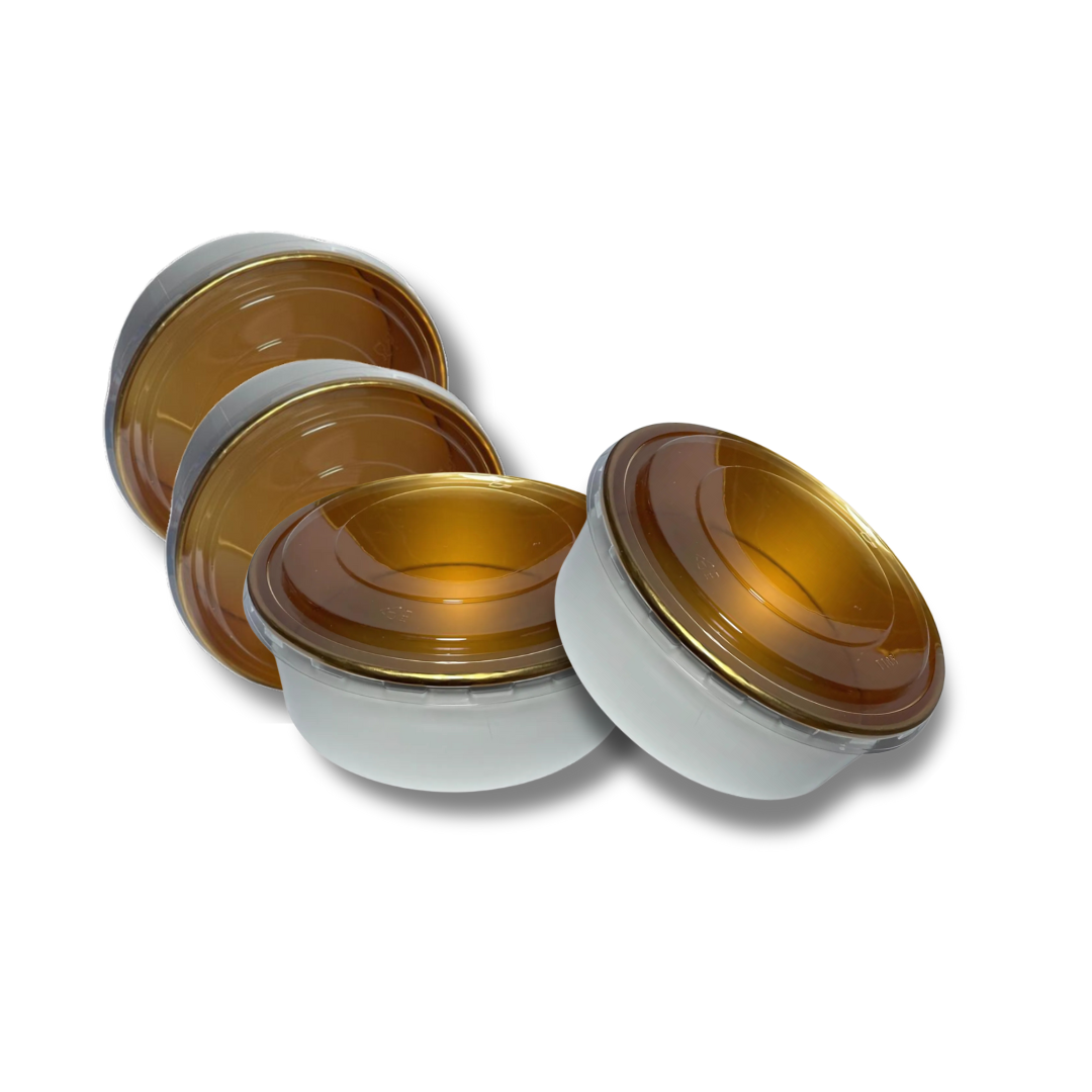 Bowl Ensaladera Pote Polipapel Dorado 1500 ml Tapa PET — vista 2