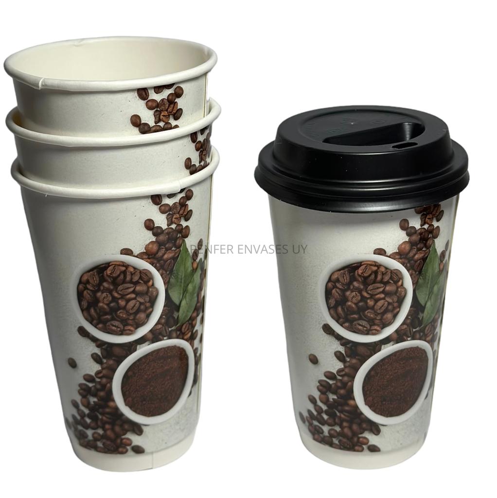 Vaso Bebida Caliente 12oz/ 350ml Doble Pared con Tapa — vista 2