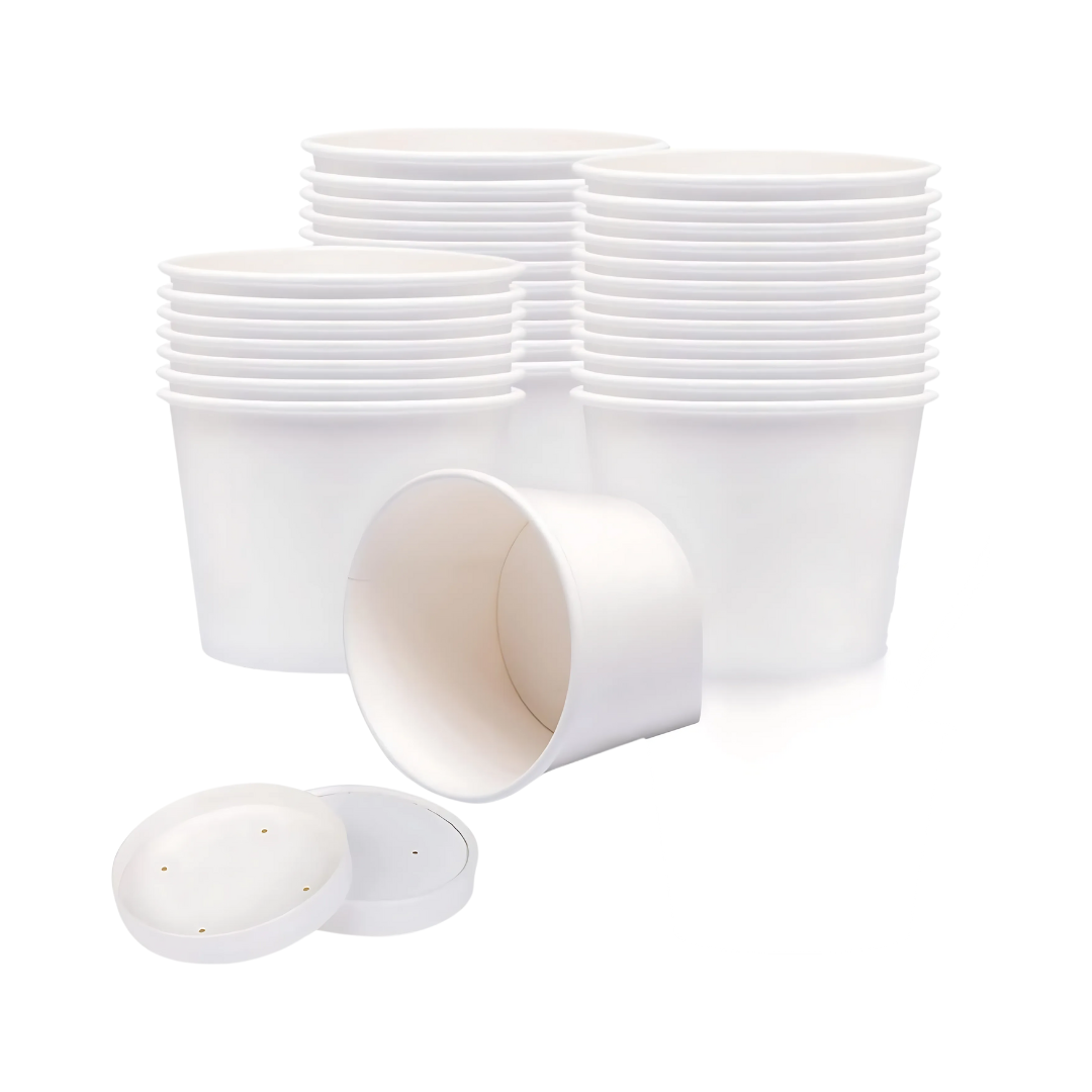 Bowl Polipapel Blanco Con Tapa 500 ml 16oz — vista 3