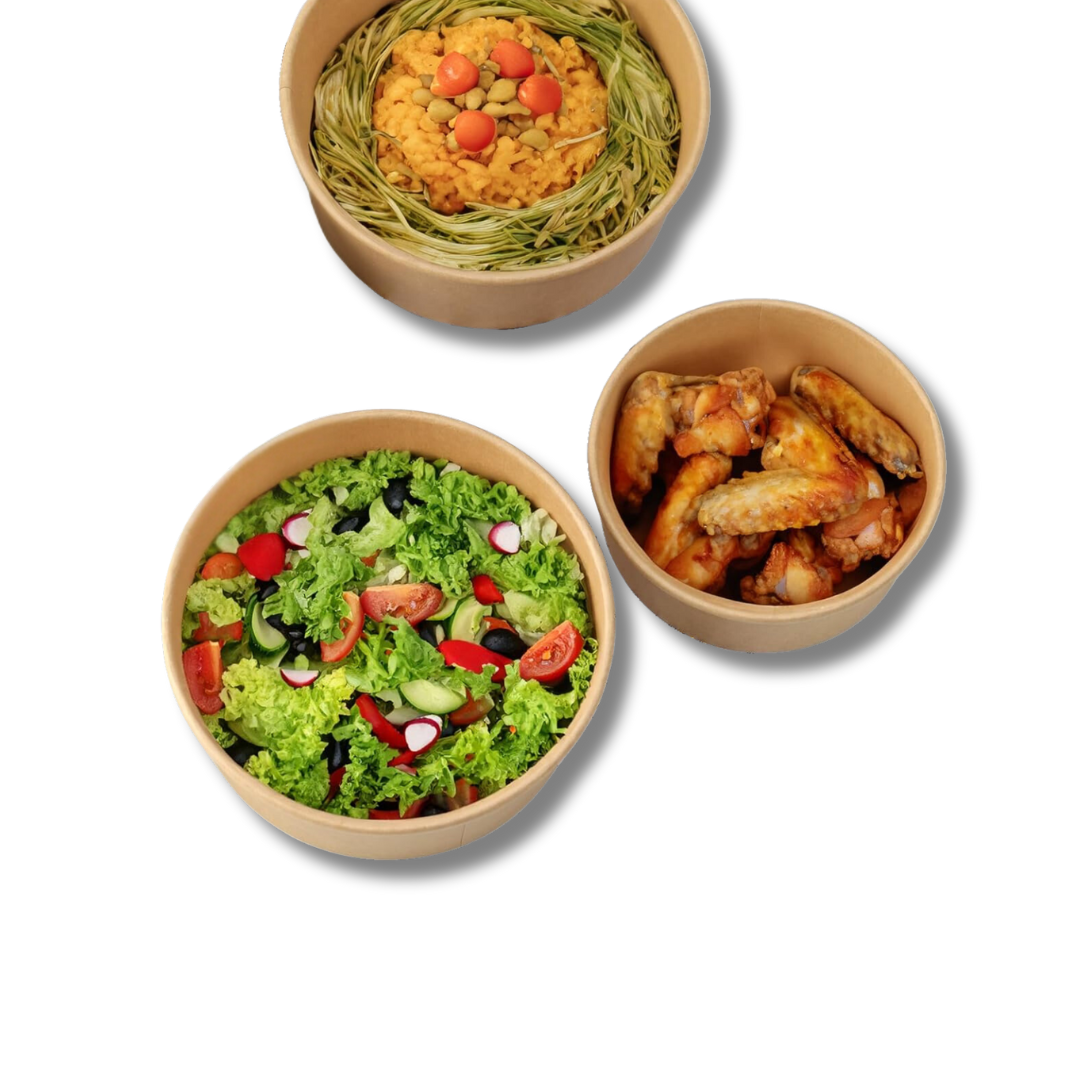Bowl Ensaladera Polipapel Bambú Con Tapa 500ml — vista 2