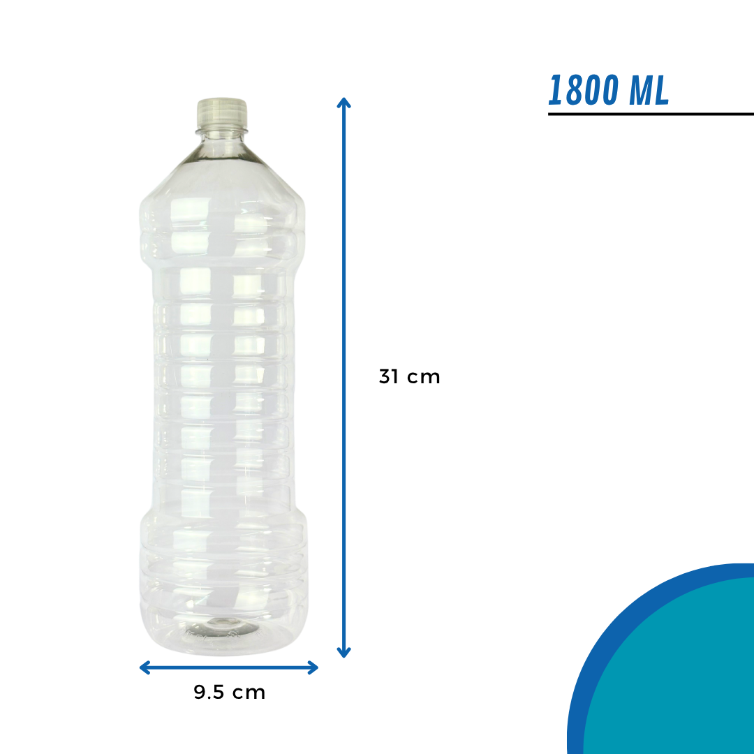 Botella PET Anillada | 900ml - 1800ml | Con Tapa Ciega Precintada — vista 4