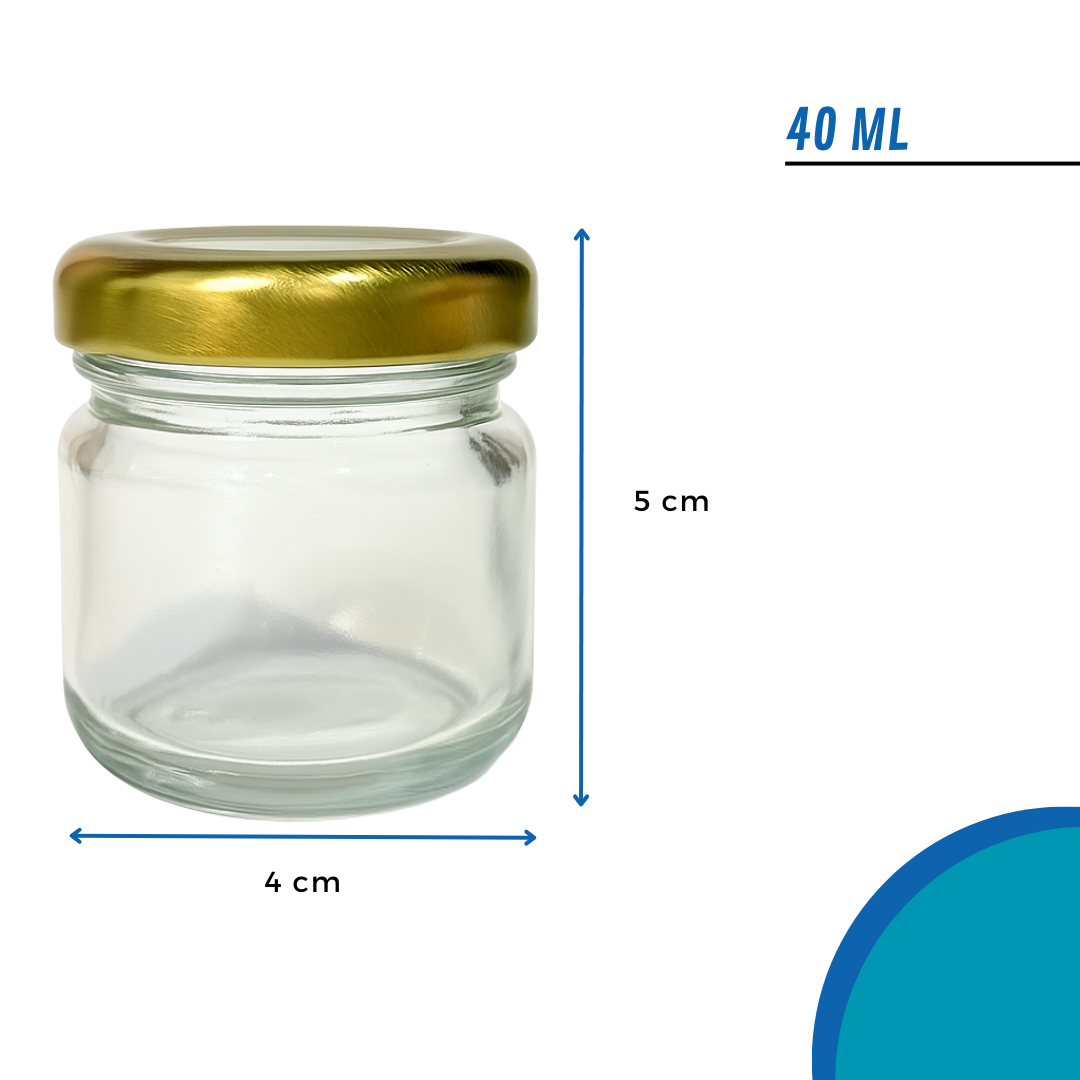 Bollón Mini Vidrio Cilíndrico | 40ml - 28ml | Con Tapa — vista 4