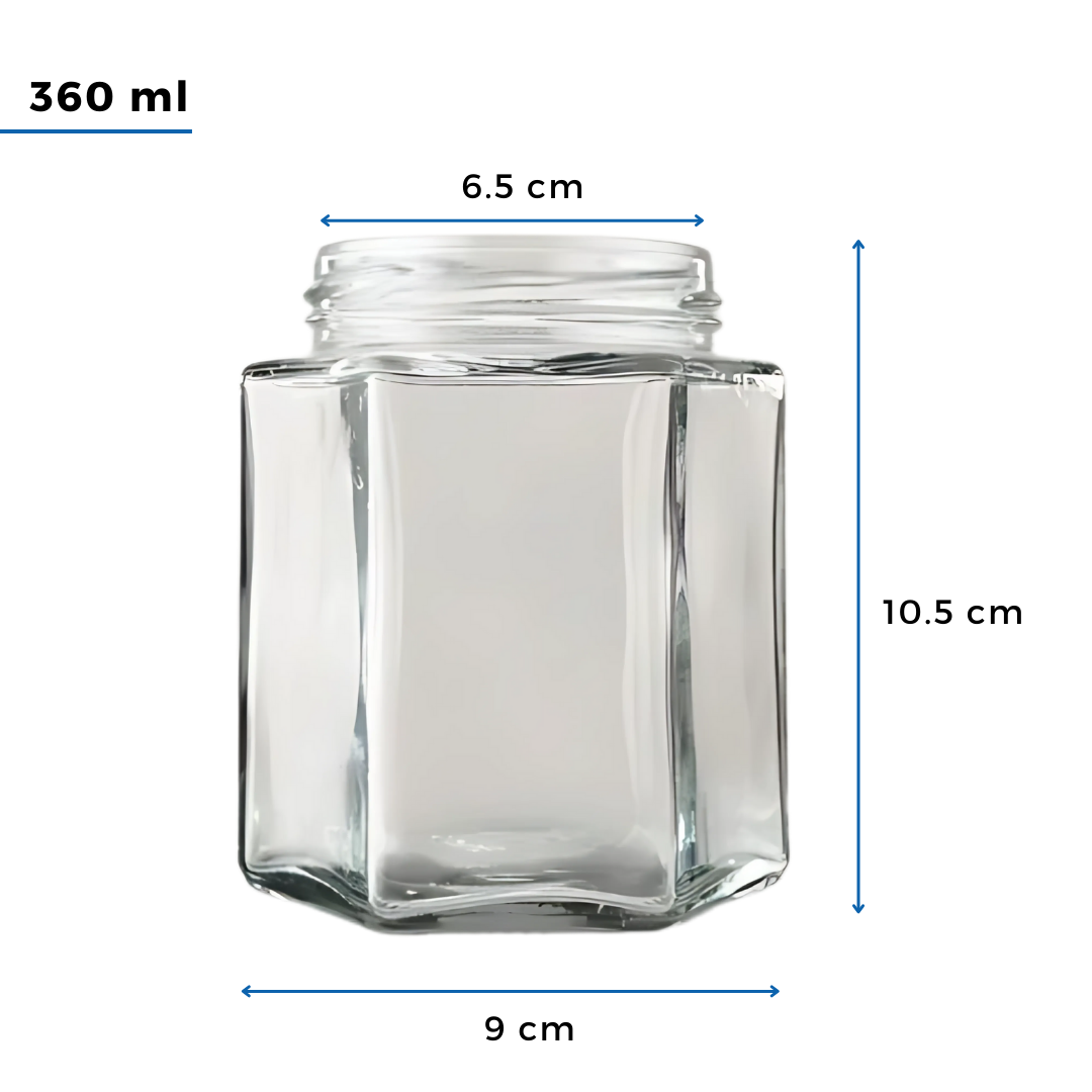 Bollón Hexagonal de Vidrio Con Tapa — vista 3