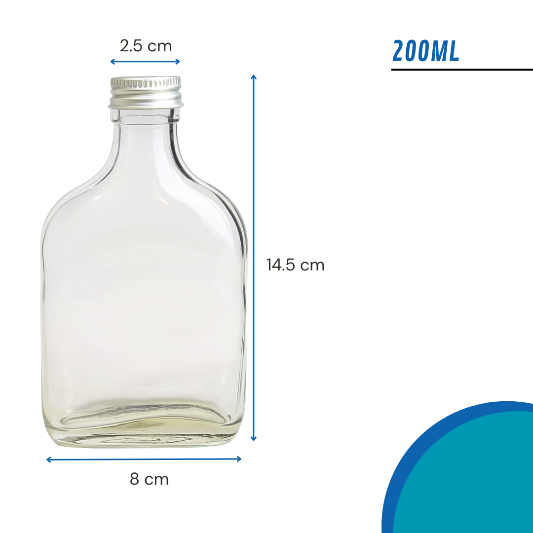 Petaca De Vidrio | 200ml | Tapa A Elección — vista 3