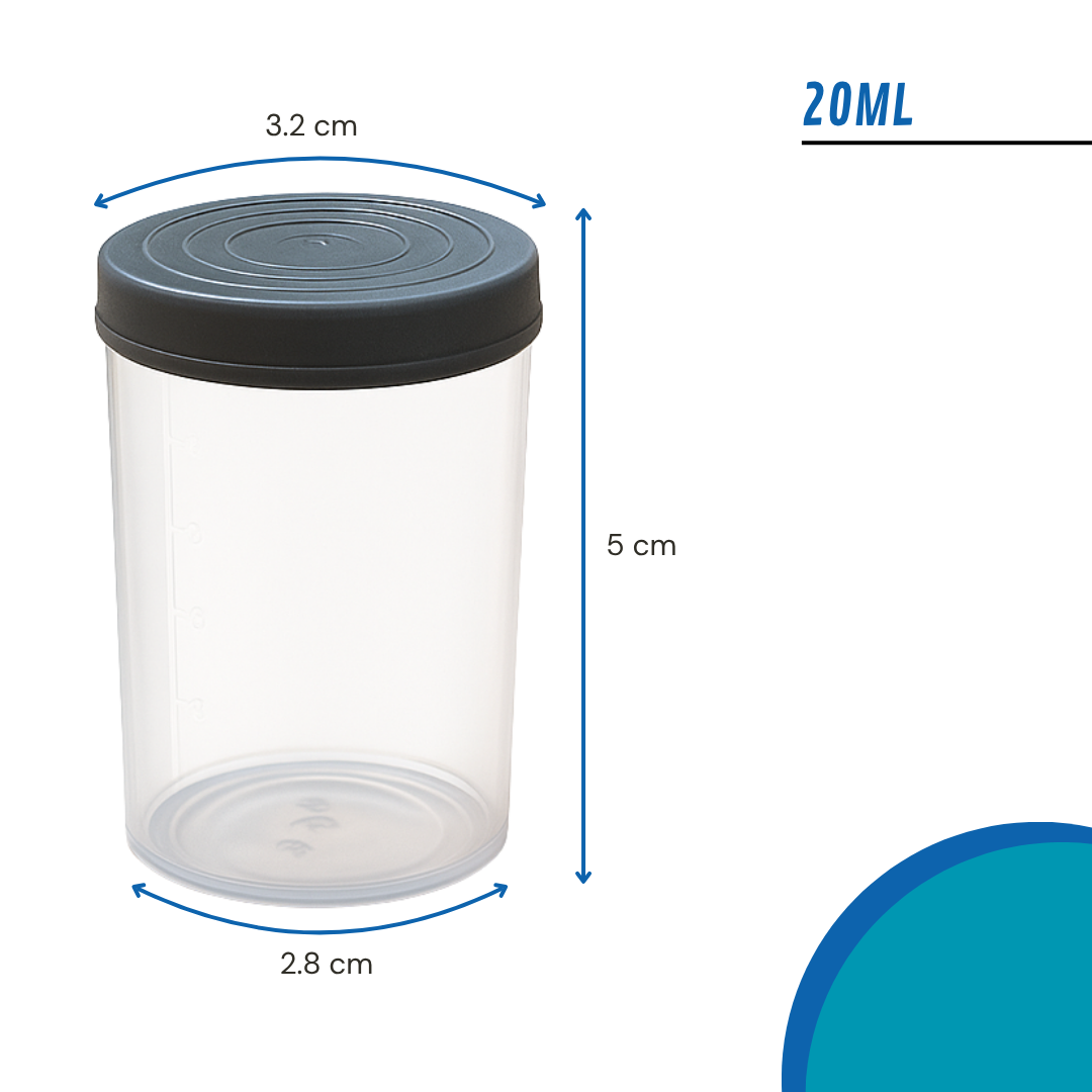 Tubipote Acrílico | Tapa Plástico | 20ml — vista 3