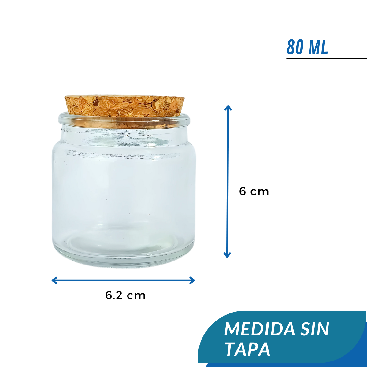 Vaso Vela Vidrio Bajo | Tapa Corcho | 80ml — vista 4