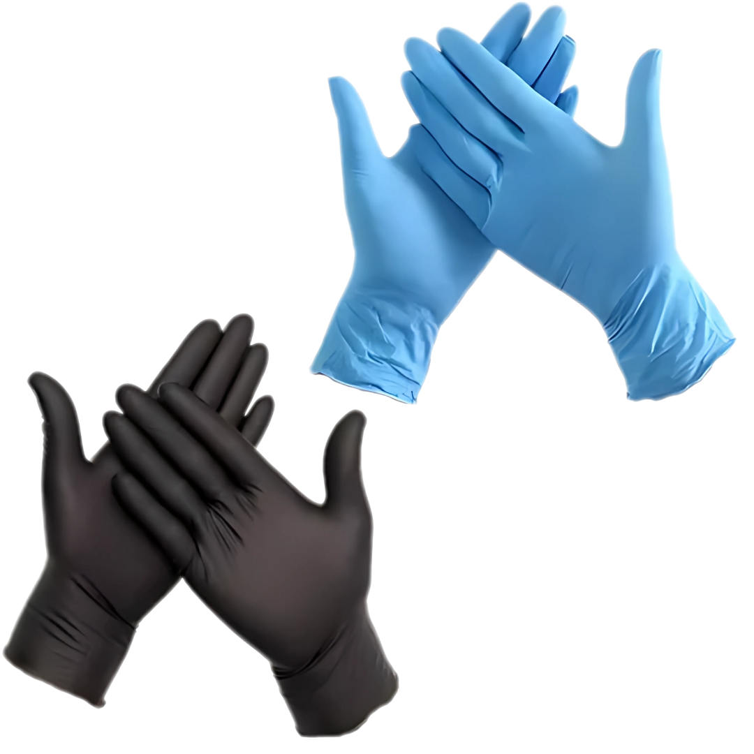 Guantes de Nitrilo Descartables AZUL/NEGRO x100 — vista 2