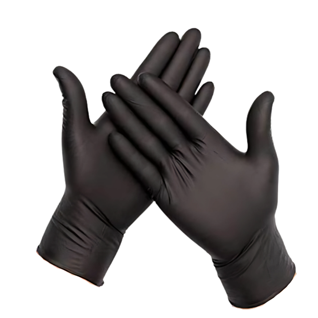 Guantes de Nitrilo Descartables AZUL/NEGRO x100 — vista 4